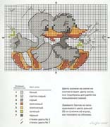 Schema punto croce Due Paperelle