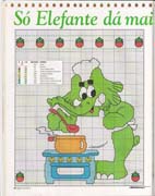 Schema punto croce Elefante Cuoca