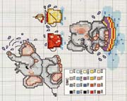 Schema punto croce Elefantini 2