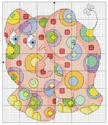 Schema punto croce Elefantino Colorato