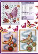 Schema punto croce Farfalla Con Fiori