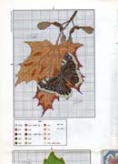 Schema punto croce Farfalla Su Foglia 7