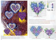 Schema punto croce Fiori A Cuore