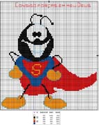 Schema punto croce Formica Superman
