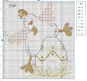Schema punto croce Gallina Su Uovo