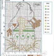 Schema punto croce Gallina Uovo