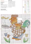 Schema punto croce Gallo Con Padella