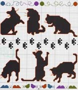 Schema punto croce Gatti Sagome