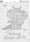 Schema punto croce Groovy Elephant 1