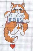 Schema punto croce I Love Cats