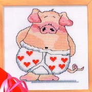 Schema punto croce Maialino In Mutande