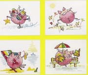 Schema punto croce Maialino Stagioni