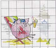 Schema punto croce Maialino Stagioni 2