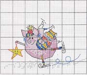 Schema punto croce Maialino Stagioni 4