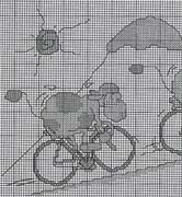 Schema punto croce Mucca Ciclista 1