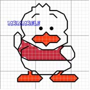 Schema punto croce Paperotto Ele