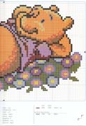 Schema punto croce Pooh Pancia In Su 2
