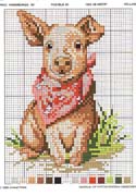 Schema punto croce Porcellino Con Bavaglino
