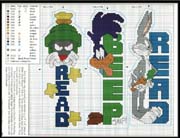 Schema punto croce Segnalibri Beep Read