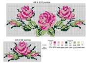 Schema punto croce Tre Rose