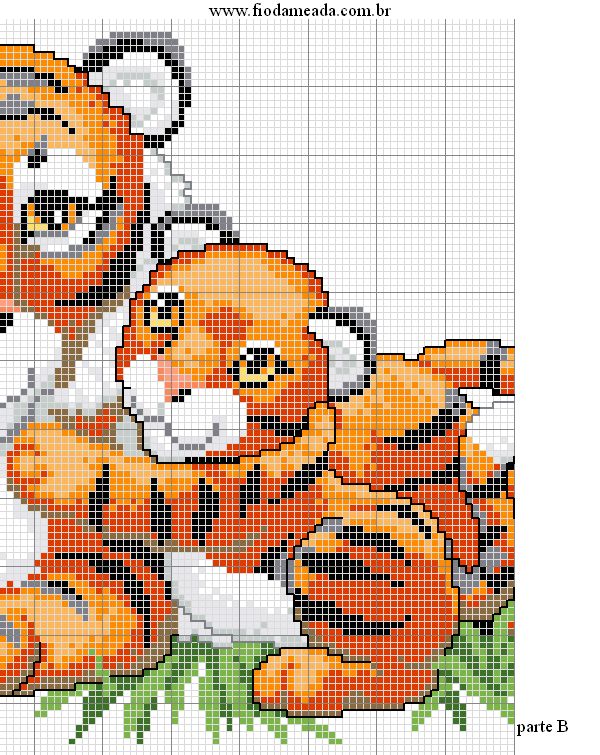 Schema punto croce Tigri 1