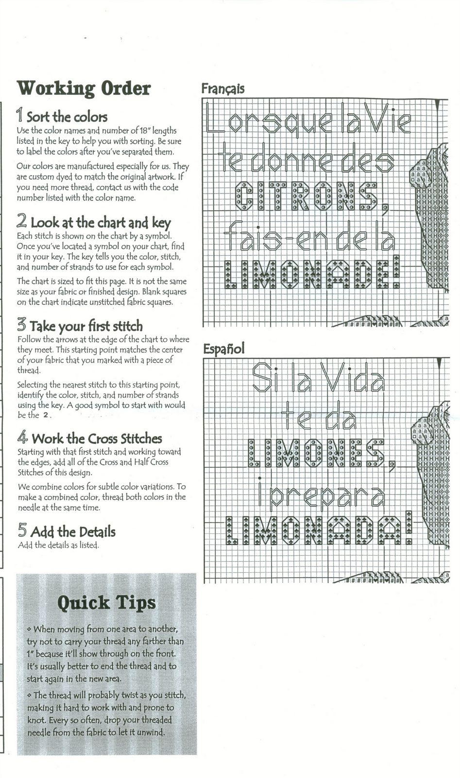 Schema punto croce Topi e limoni 3