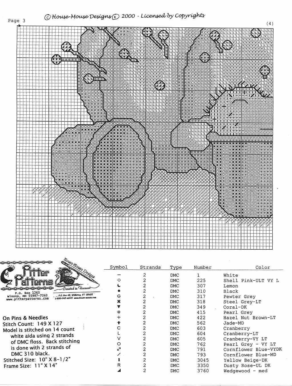 Schema punto croce Topini sartoriali 3