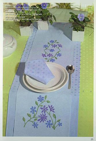 Schema punto croce Tovaglia fiori