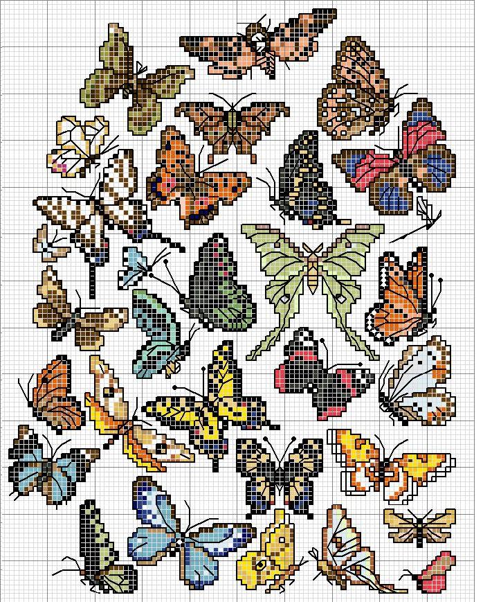 Schema punto croce Tutto farfalle