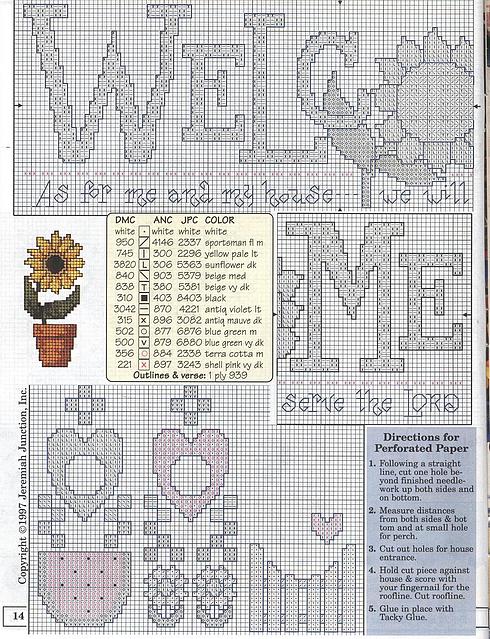 Schema punto croce Welcome girasole 1b