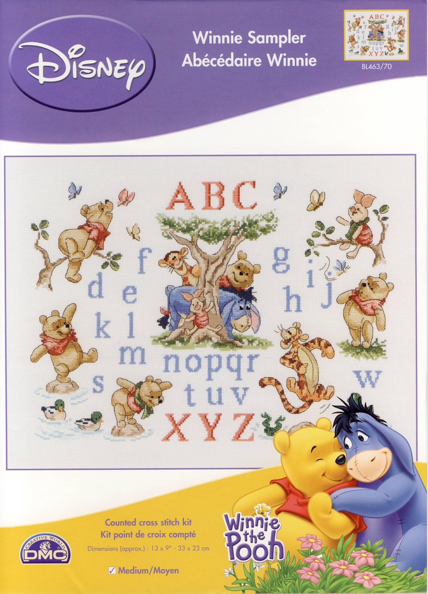 Schema punto croce Winnie the pooh alfabeto