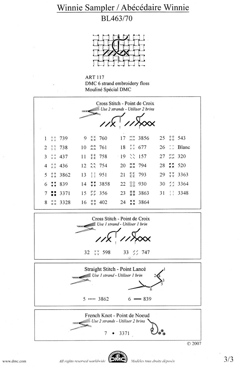 Schema punto croce Winnie the pooh alfabeto5