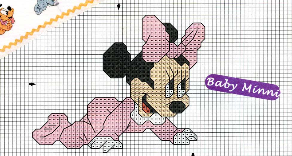 Schema punto croce Baby minni