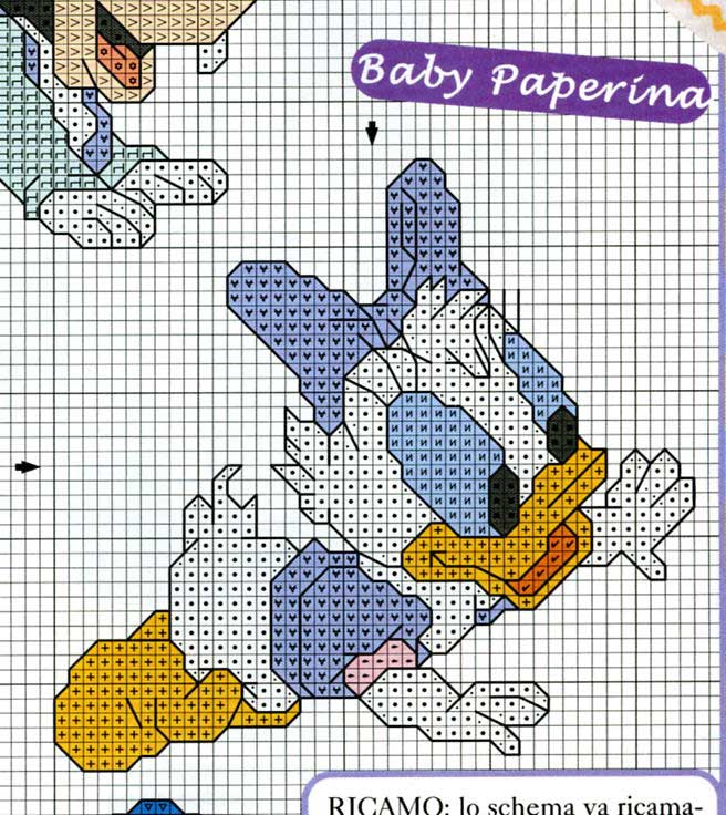 Schema punto croce Baby paperino