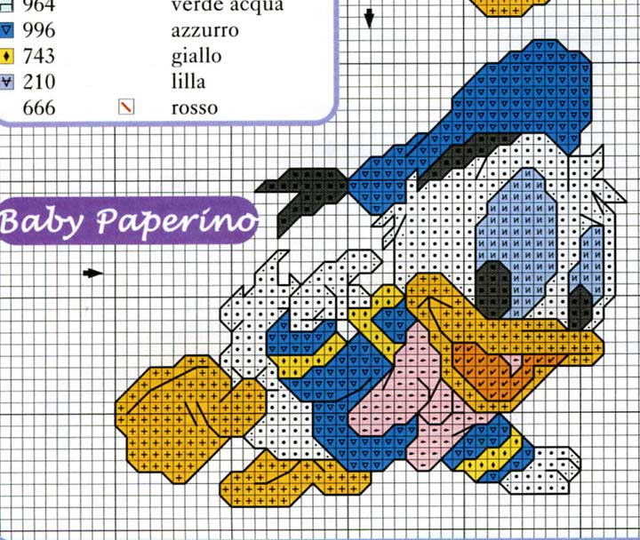 Schema punto croce Baby paperino2