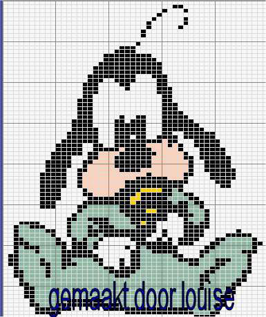 Schema punto croce Baby pippo con ciuccio