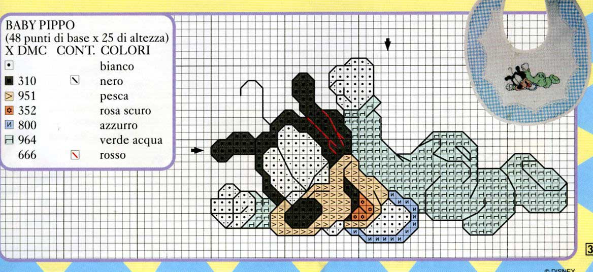 Schema punto croce Baby pippo