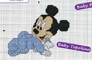 Schema punto croce Baby topolino