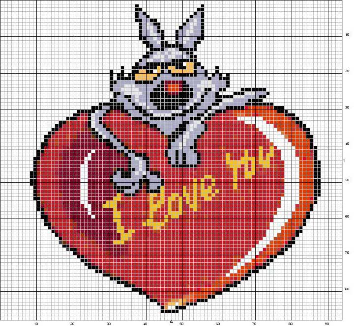 Schema punto croce Lupo alberto