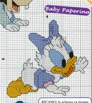 Schema punto croce baby paperino