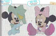 Schema punto croce Topolino e Topolina Baby