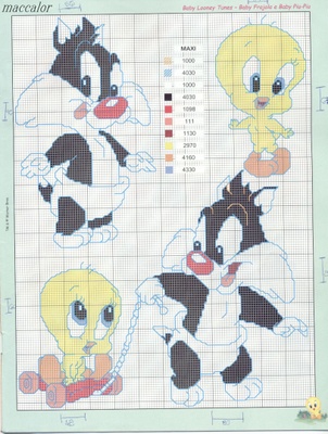 Schema punto croce Baby looney Tunes3