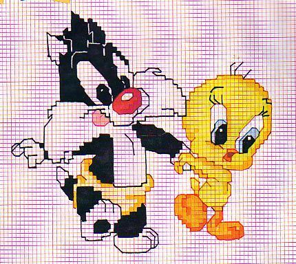 Schema punto croce Baby looney Tunes4