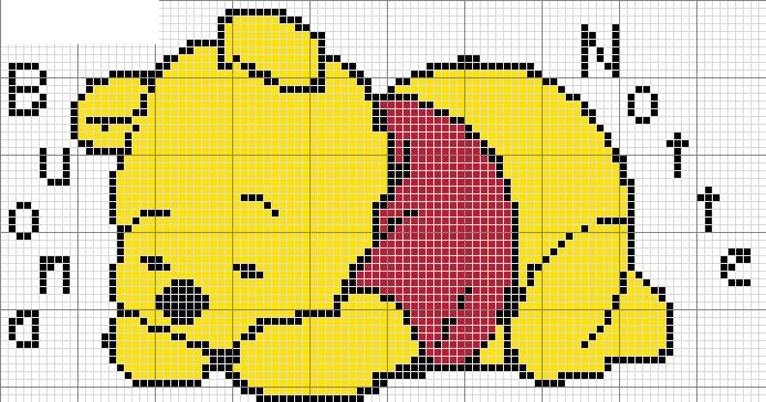 Schema punto croce Winnie Baby dorme