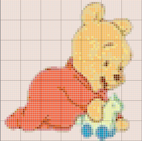 Schema punto croce Baby pooh 2