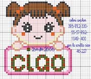 Schema punto croce Ciao Bimba