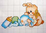 Schema punto croce baby coniglietti