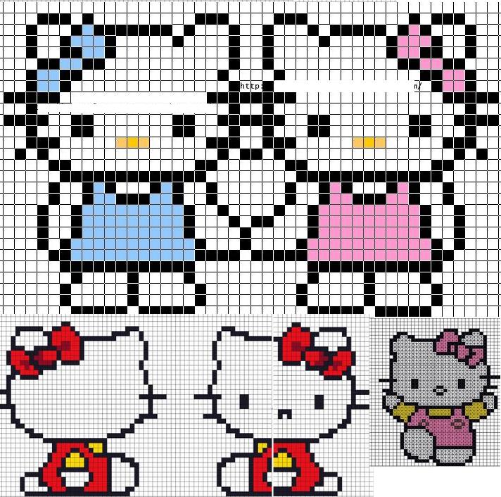 Schema punto croce Hello kitti5