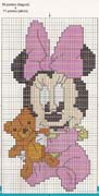 Schema punto croce Minnie con orsetto