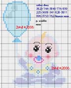 Schema punto croce Neonato con palloncino